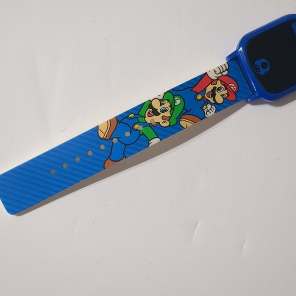 Super Mario Bros Digital Watch Unisex Blue Stainless Steel Rubber Band - Picture 2 of 10